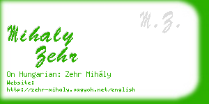 mihaly zehr business card
